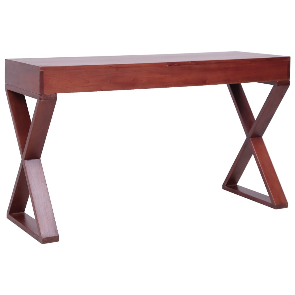 VidaXL Computerbureau 132x47x77 cm massief mahoniehout bruin