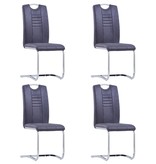 VidaXL Eetkamerstoelen 4 st kunstsuède grijs