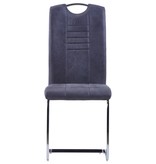 VidaXL Eetkamerstoelen 4 st kunstsuède grijs
