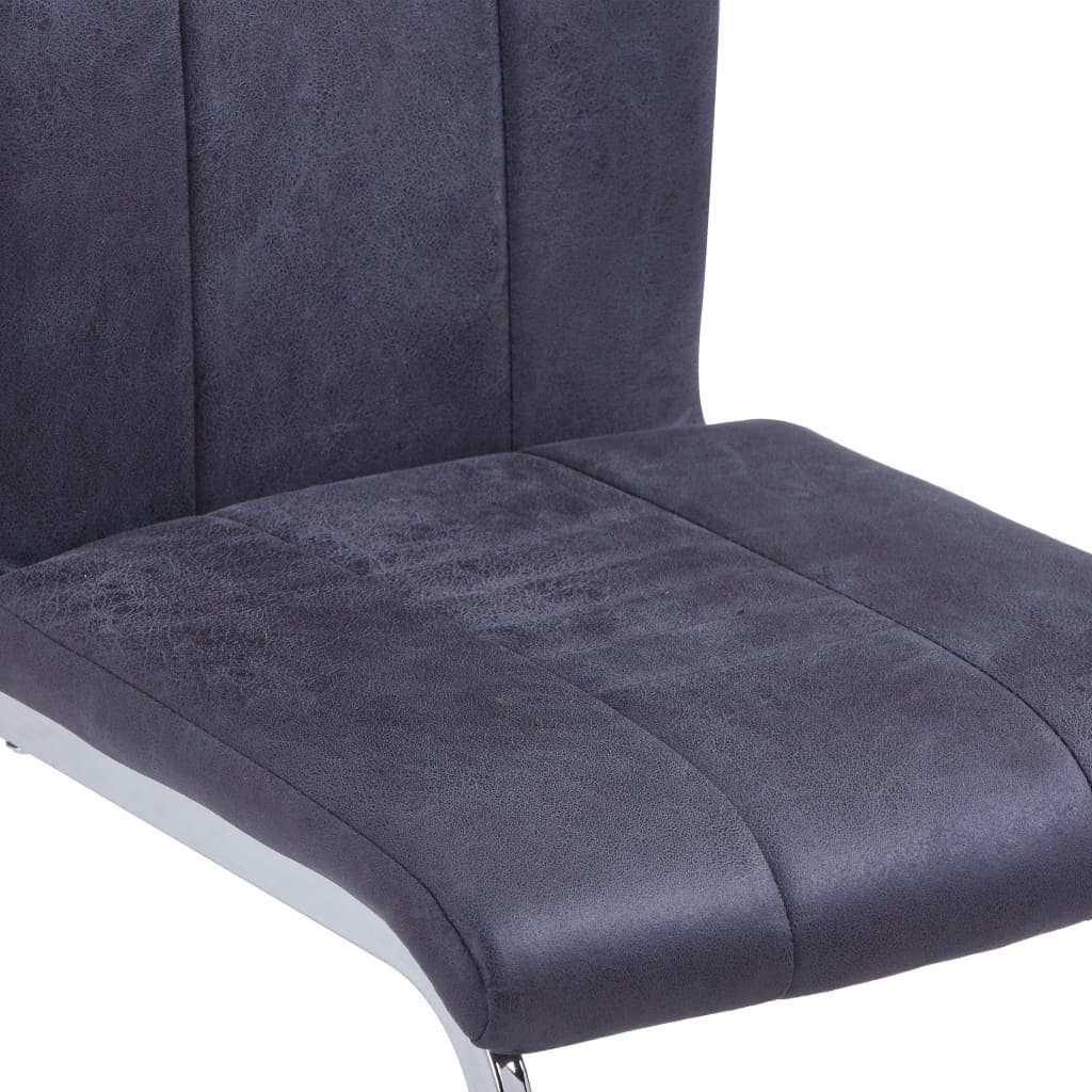 VidaXL Eetkamerstoelen 4 st kunstsuède grijs