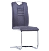 VidaXL Eetkamerstoelen 2 st kunstsuède grijs
