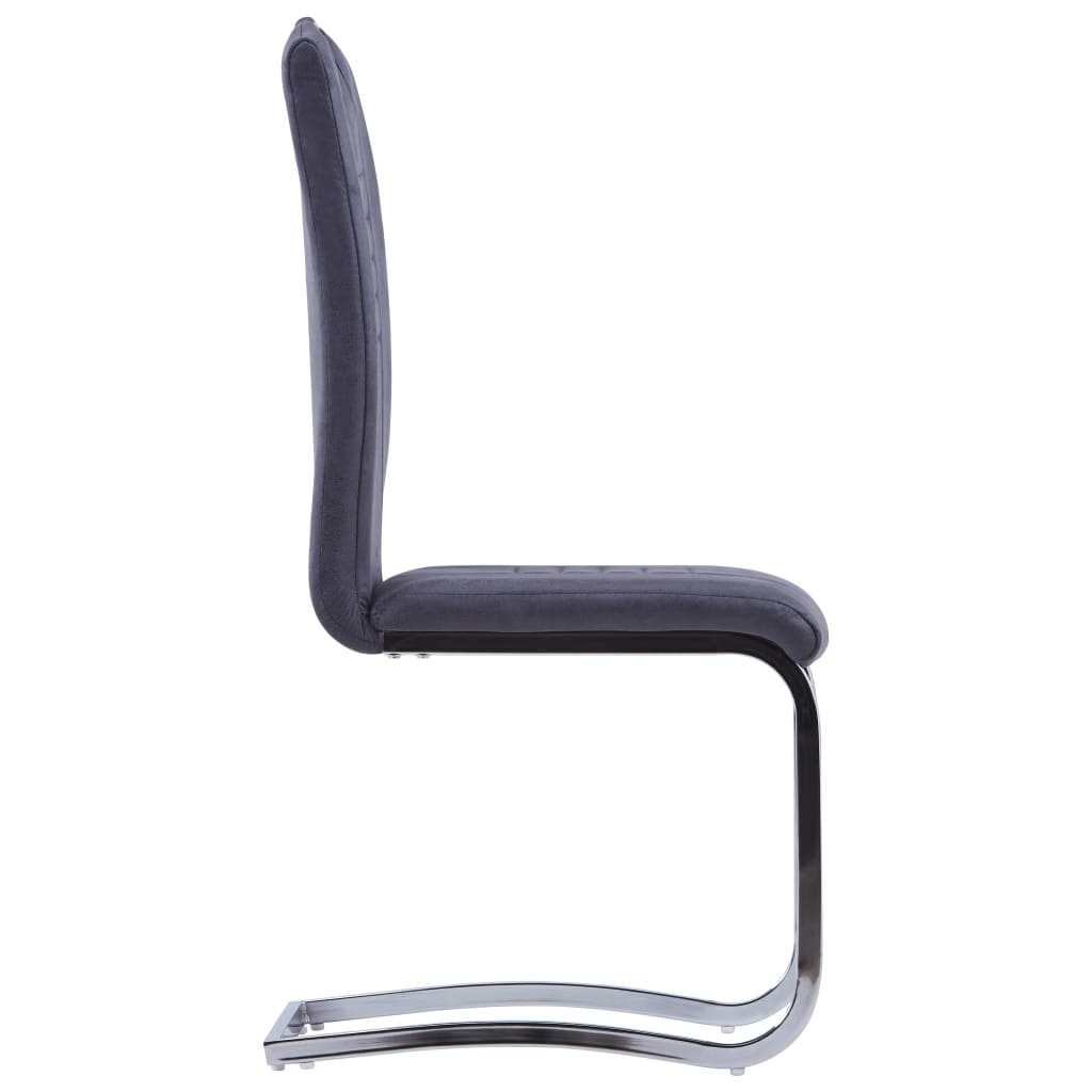 VidaXL Eetkamerstoelen 2 st kunstsuède grijs
