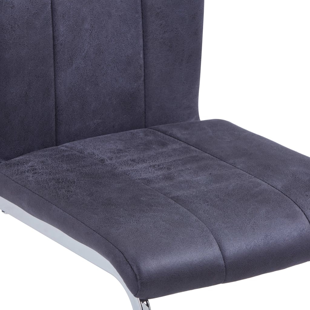 VidaXL Eetkamerstoelen 2 st kunstsuède grijs