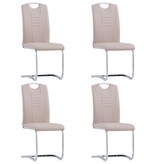 VidaXL Eetkamerstoelen 4 st kunstleer cappuccino