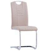 VidaXL Eetkamerstoelen 4 st kunstleer cappuccino