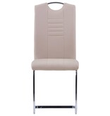 VidaXL Eetkamerstoelen 4 st kunstleer cappuccino