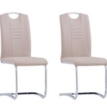 VidaXL Eetkamerstoelen 2 st kunstleer cappuccino