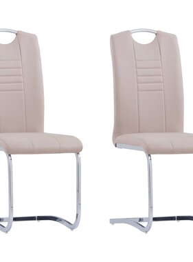 VidaXL Eetkamerstoelen 2 st kunstleer cappuccino