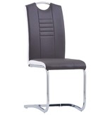 VidaXL Eetkamerstoelen 2 st kunstleer grijs
