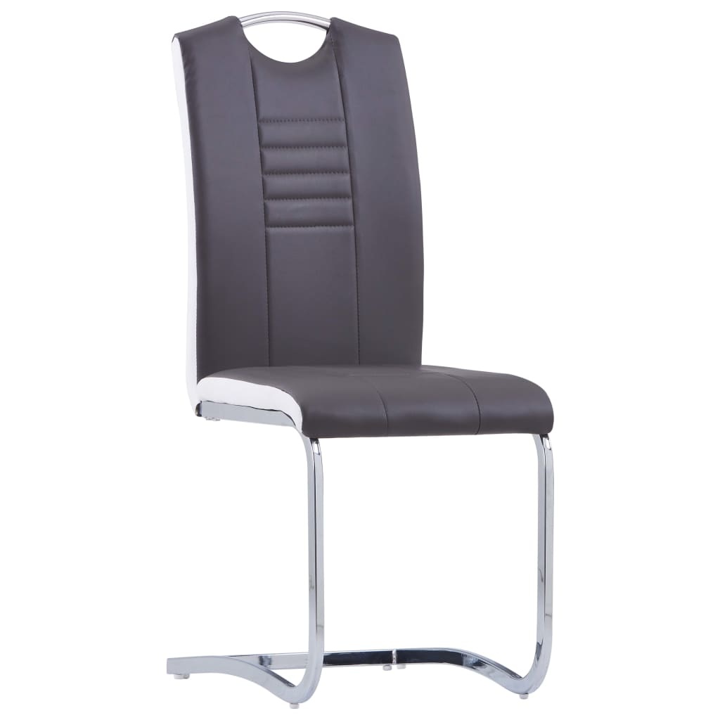 VidaXL Eetkamerstoelen 2 st kunstleer grijs