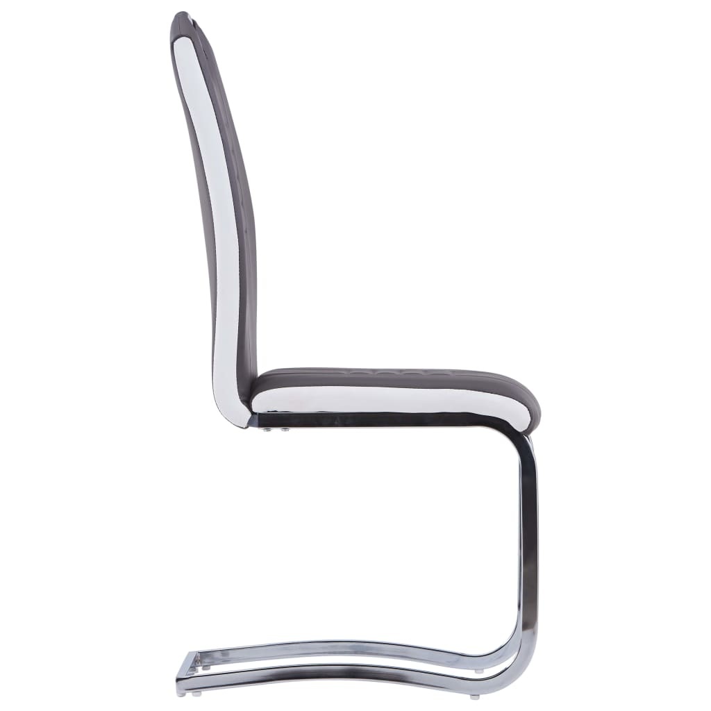 VidaXL Eetkamerstoelen 2 st kunstleer grijs
