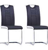 VidaXL Eetkamerstoelen 2 st kunstleer zwart