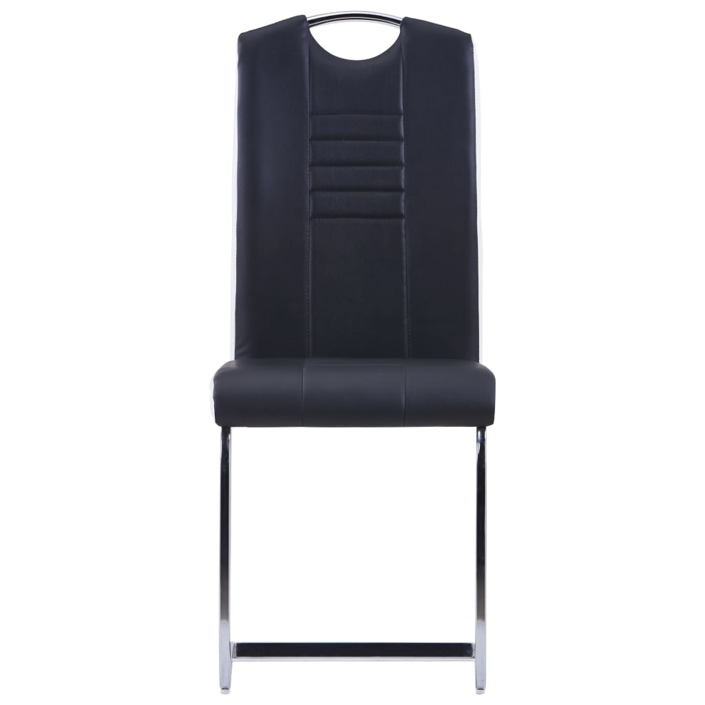 VidaXL Eetkamerstoelen 2 st kunstleer zwart