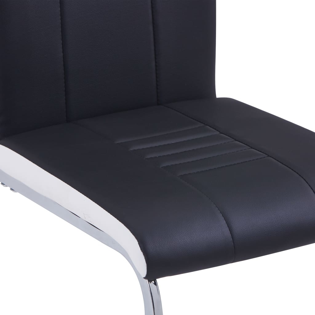VidaXL Eetkamerstoelen 2 st kunstleer zwart