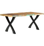 vidaXL Eettafel 180x90x76 cm massief gerecycled hout