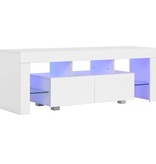 vidaXL Tv-meubel met LED-verlichting 130x35x45 cm hoogglans wit