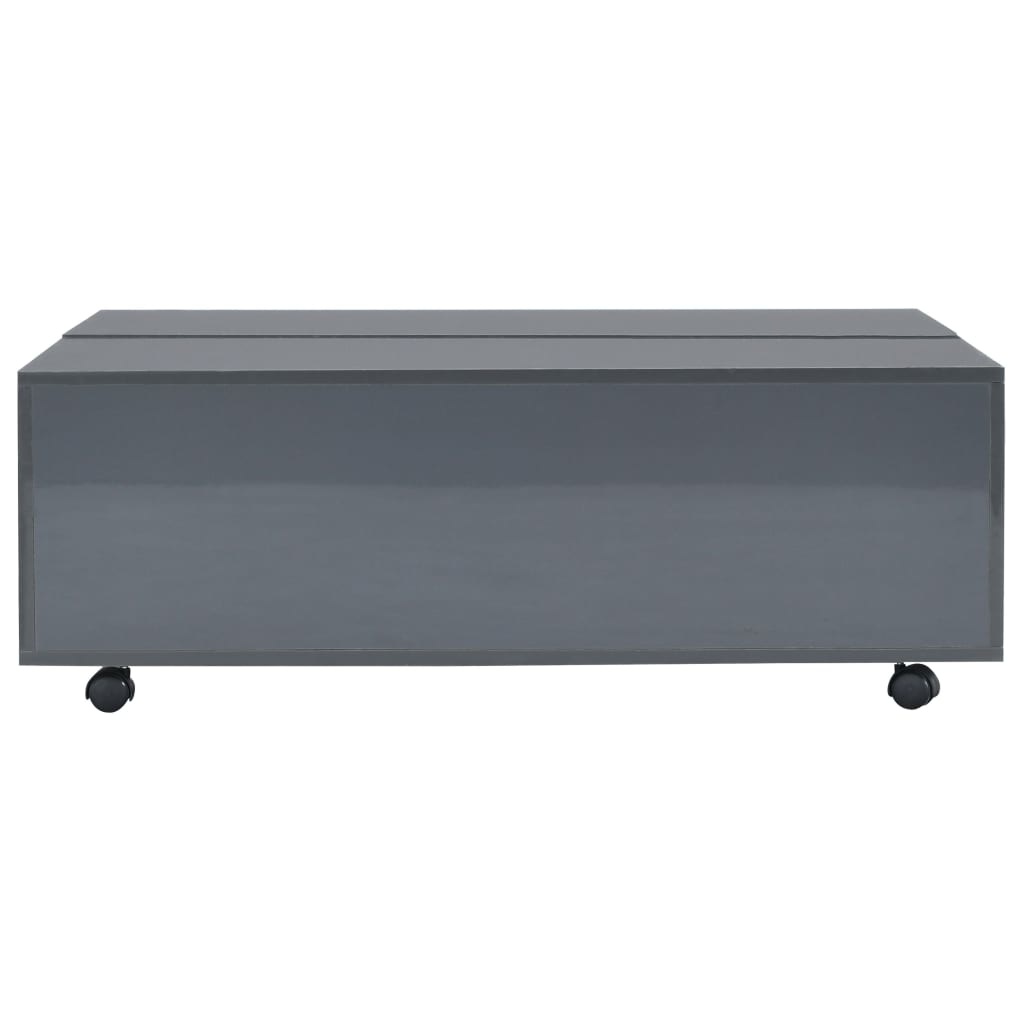 vidaXL Salontafel 100x100x35 cm hoogglans grijs