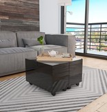 VidaXL Salontafel 60x60x35 cm spaanplaat hoogglans zwart