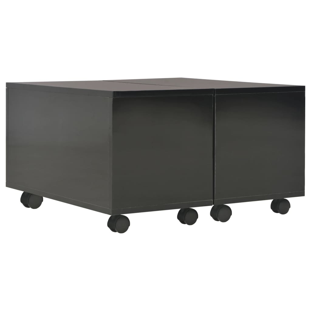 vidaXL Salontafel 60x60x35 cm spaanplaat hoogglans zwart