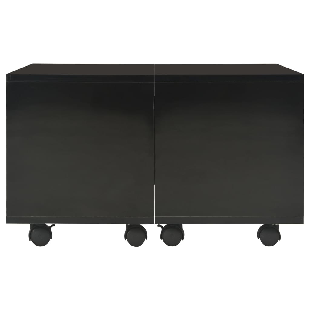 vidaXL Salontafel 60x60x35 cm spaanplaat hoogglans zwart