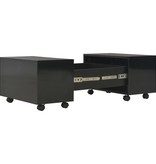 VidaXL Salontafel 60x60x35 cm spaanplaat hoogglans zwart