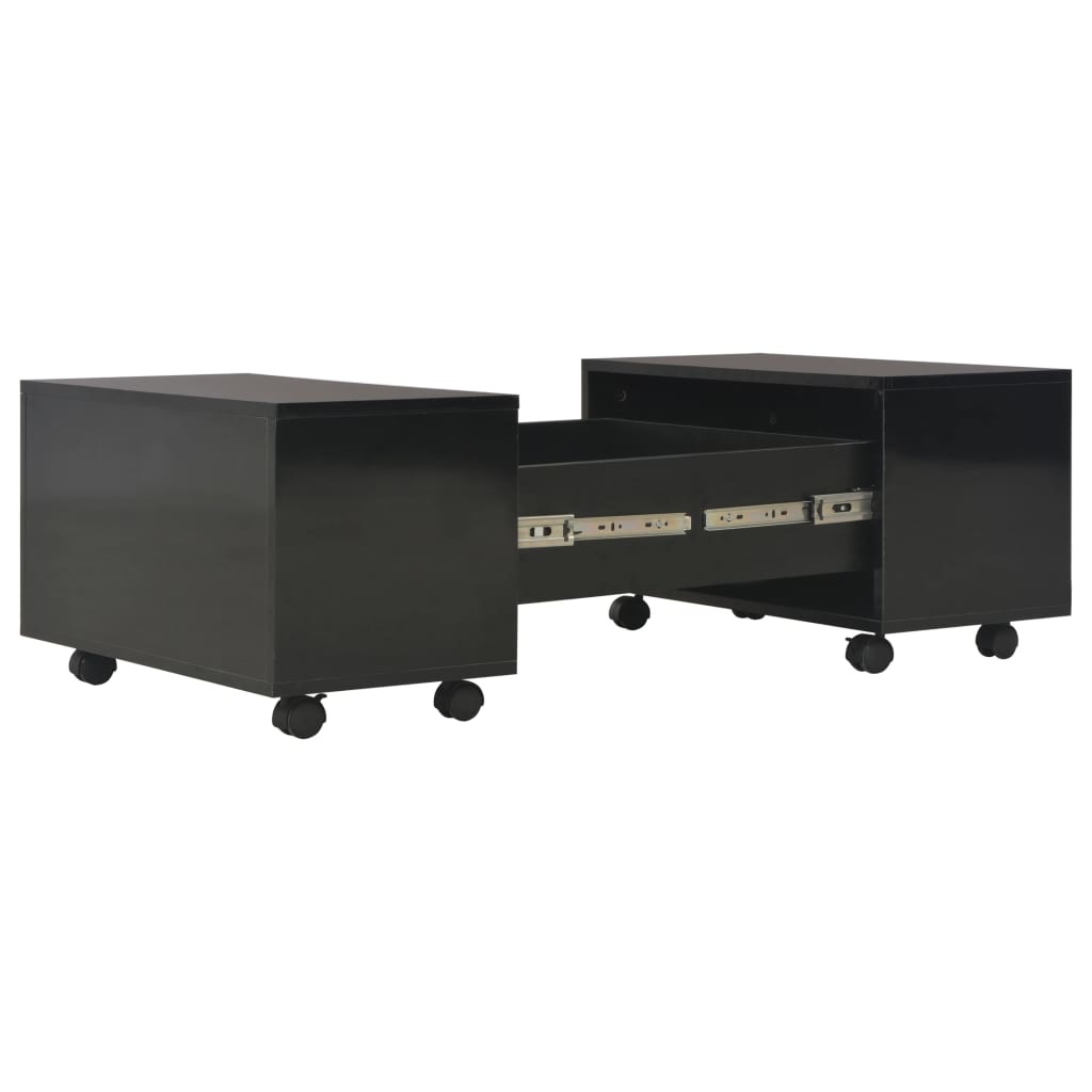 VidaXL Salontafel 60x60x35 cm spaanplaat hoogglans zwart