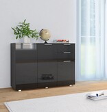 VidaXL Dressoir 107x35x76 cm hoogglans zwart