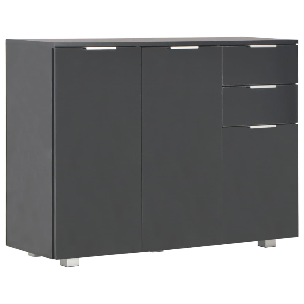 VidaXL Dressoir 107x35x76 cm hoogglans zwart