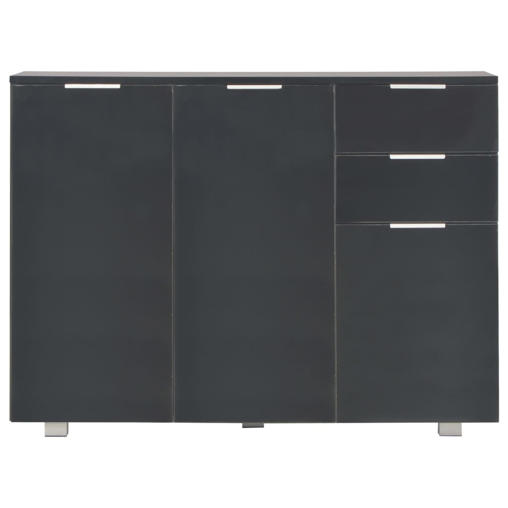 VidaXL Dressoir 107x35x76 cm hoogglans zwart