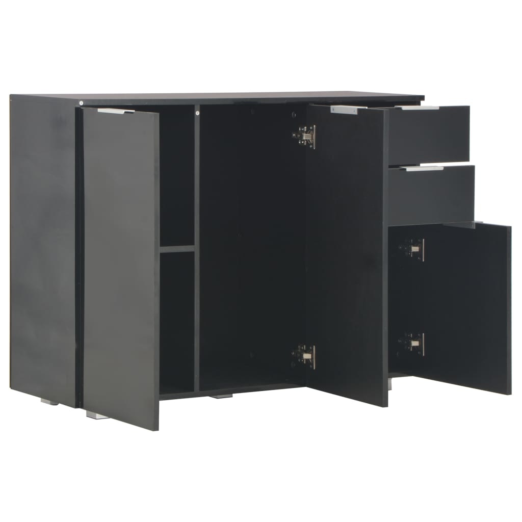 VidaXL Dressoir 107x35x76 cm hoogglans zwart