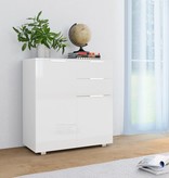 VidaXL Dressoir 71x35x76 cm spaanplaat hoogglans wit