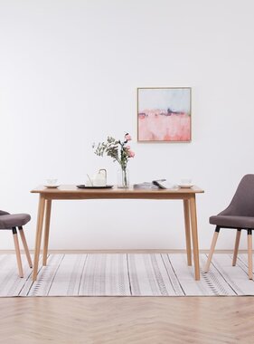 vidaXL Eetkamerstoelen 2 st stof taupe