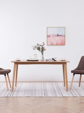 VidaXL Eetkamerstoelen 2 st stof bruin