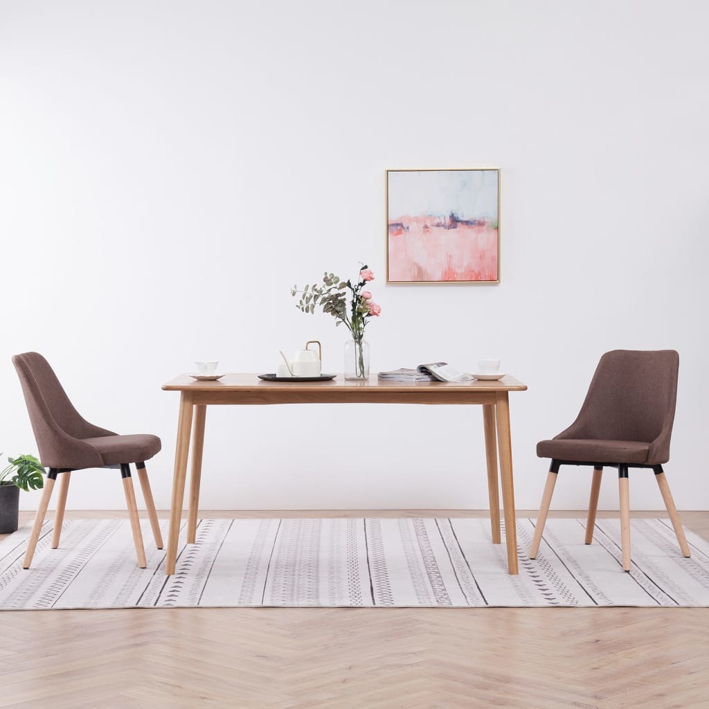 VidaXL Eetkamerstoelen 2 st stof bruin