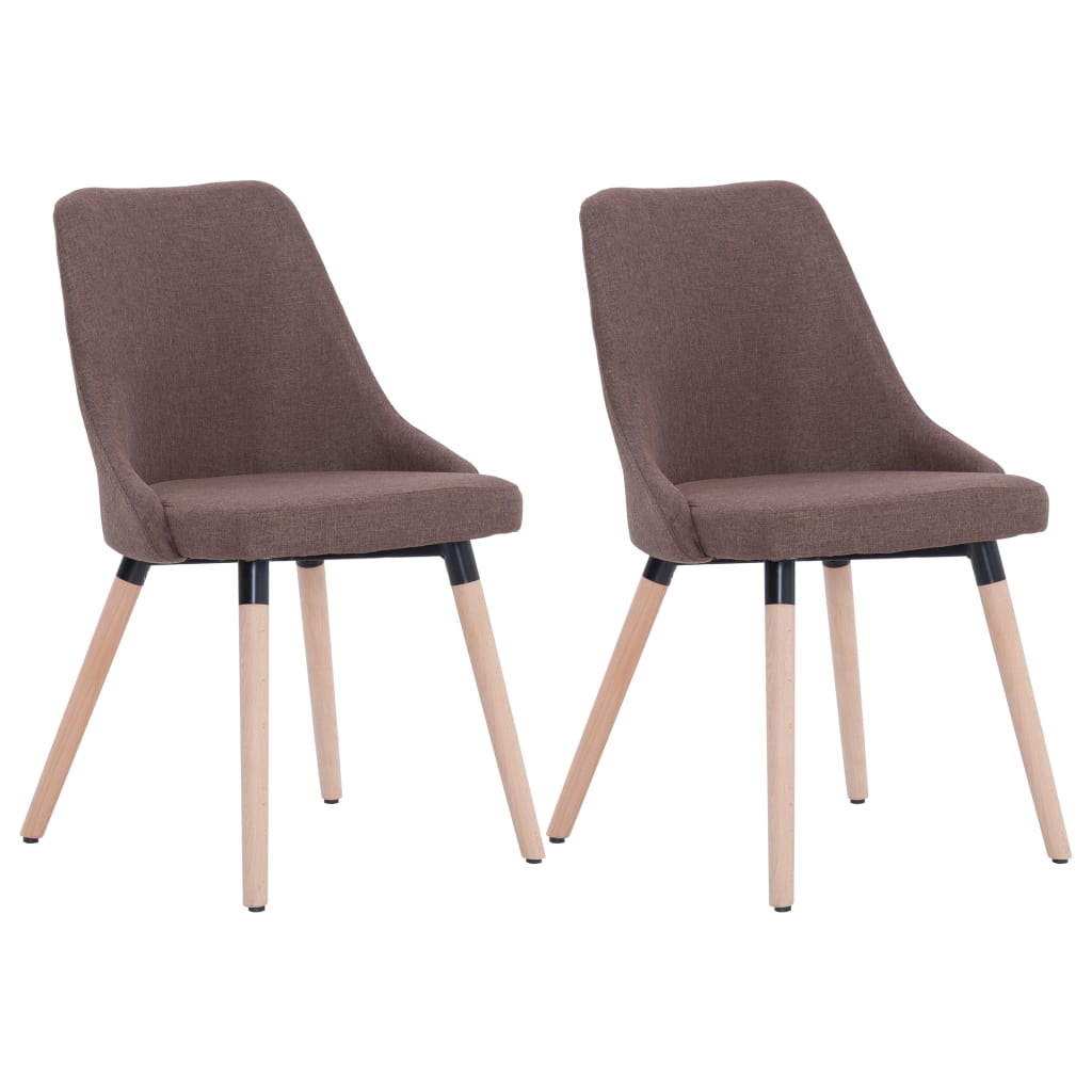 VidaXL Eetkamerstoelen 2 st stof bruin