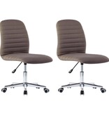 VidaXL Eetkamerstoelen 2 st stof taupe
