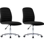 VidaXL Eetkamerstoelen 2 st stof zwart