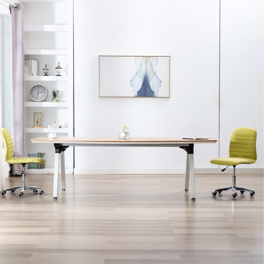 VidaXL Eetkamerstoelen 2 st stof groen