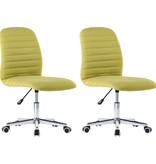 VidaXL Eetkamerstoelen 2 st stof groen