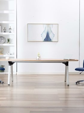 VidaXL Eetkamerstoelen 2 st stof blauw