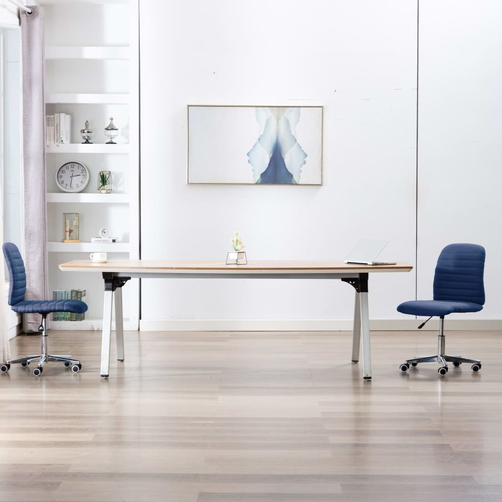 VidaXL Eetkamerstoelen 2 st stof blauw