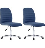 VidaXL Eetkamerstoelen 2 st stof blauw