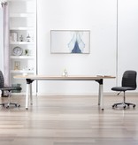 VidaXL Eetkamerstoelen 2 st stof donkergrijs