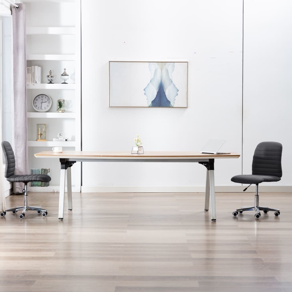 VidaXL Eetkamerstoelen 2 st stof donkergrijs