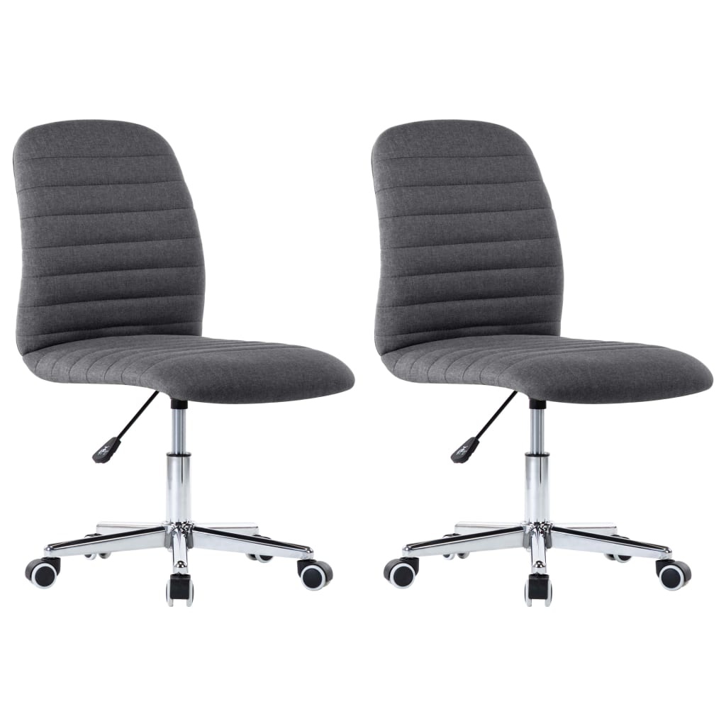 VidaXL Eetkamerstoelen 2 st stof donkergrijs