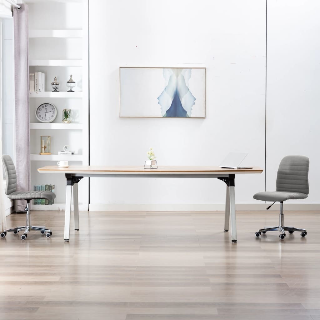 VidaXL Eetkamerstoelen 2 st stof lichtgrijs