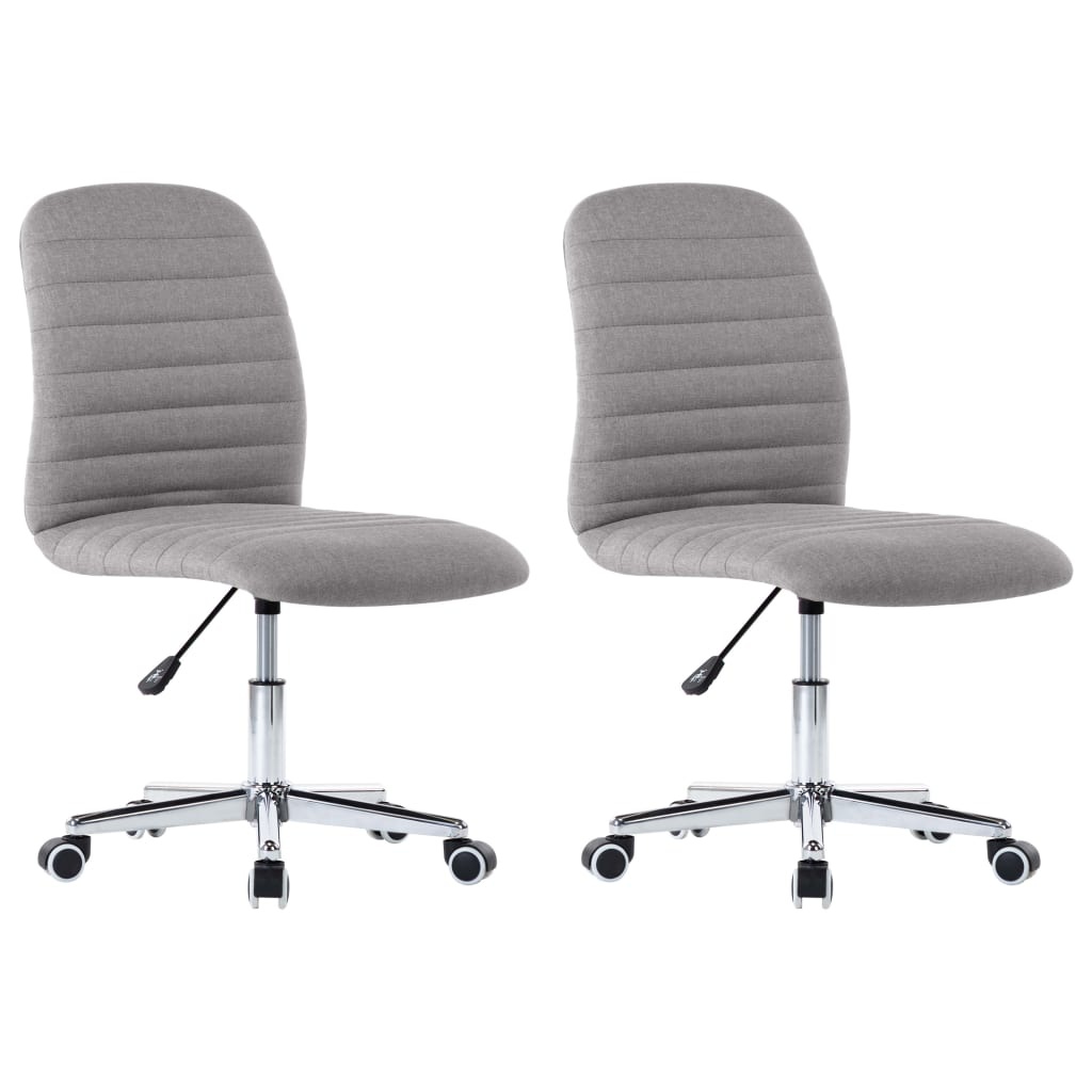 VidaXL Eetkamerstoelen 2 st stof lichtgrijs