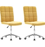 VidaXL Eetkamerstoelen 2 st stof geel