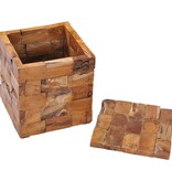 VidaXL Opbergkruk massief teakhout