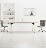 VidaXL Eetkamerstoelen 2 st stof lichtgrijs